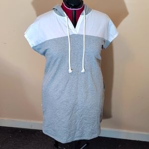 Joe Fresh| NWT Grey Athletic Hoodie Midi Dress With Pockets Cotton Blend